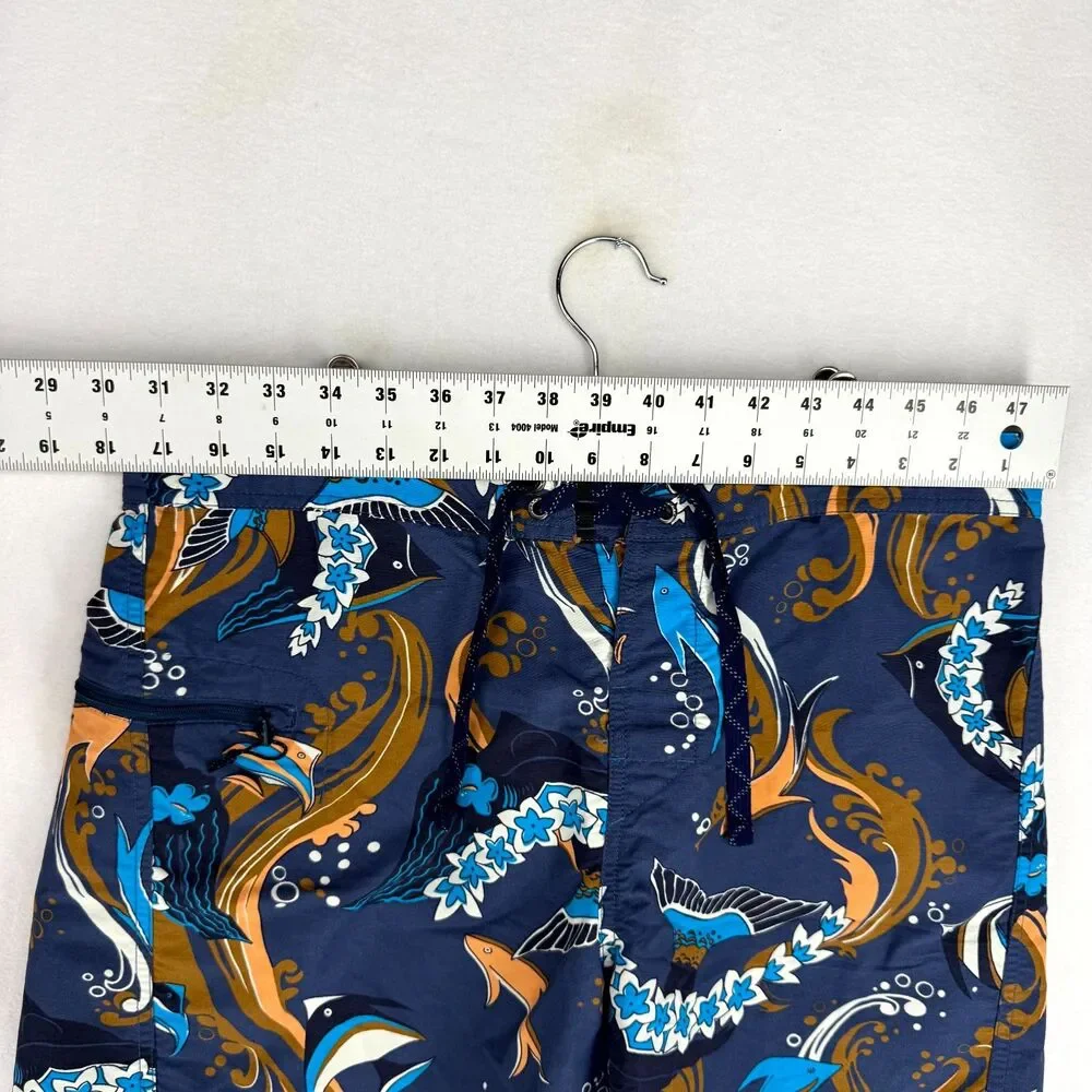 Patagonia Blue Tropical Fish Swim Board Shorts Mens Size 34‎